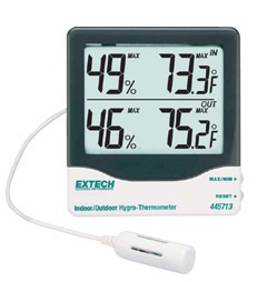 Extech大屏幕显示数字式室内室外温湿度计445713的图片