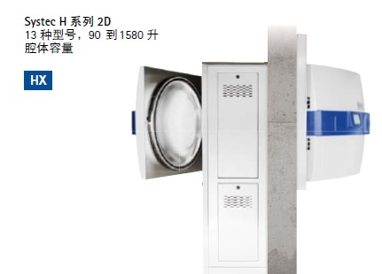 2D双扉穿墙式灭菌器Systec H系列的图片