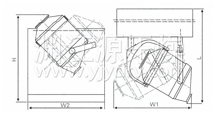 三维运动混合机结构示意图